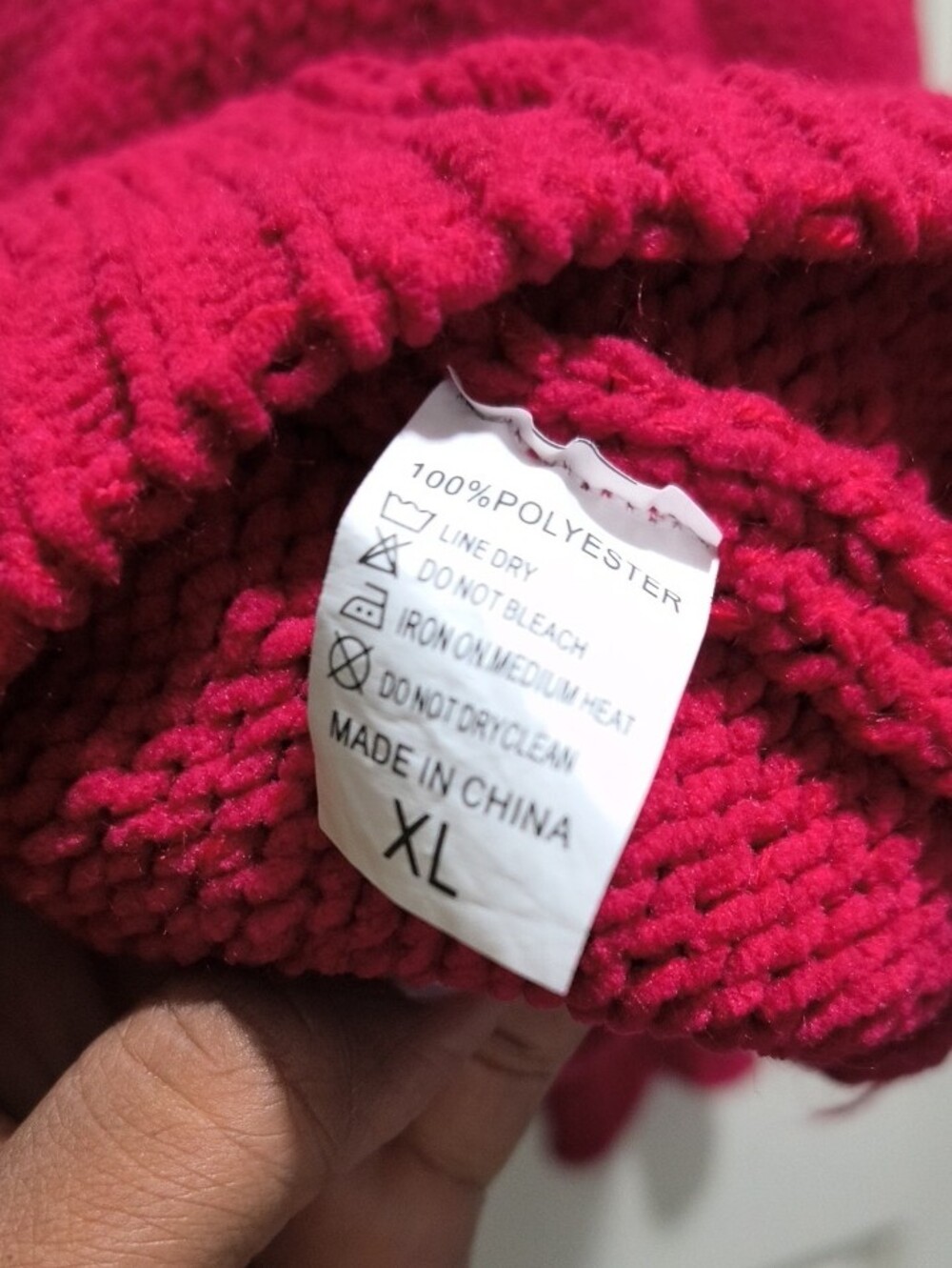 Cozy Oversized Red Button-Front Women’s Sweater Cardigan - Picture 3 of 4